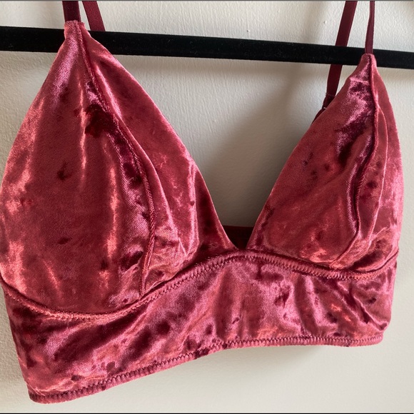 Crushed Velvet Long Line Bralette - Picture 5 of 8
